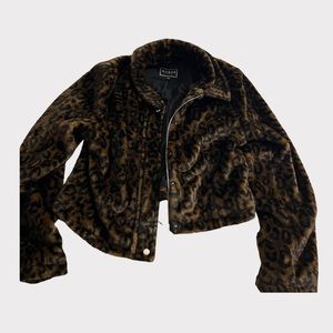 Guess Meow Collared Faux-Fur Jacket